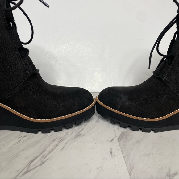Eileen Fisher Alpine Black Wedge Lace Up Bootie 7 1/2 - Picture 6 of 13